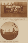 873291 Collage van 2 foto's betreffende de voetbalwedstrijd tussen U.V.V. (Utrecht) en H.V.C. (Amersfoort) op het ...